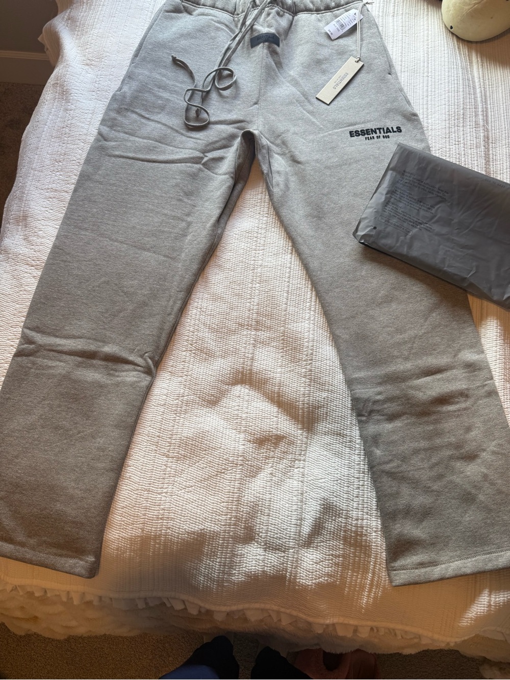 Essentials Men's Light Gray Jogger Sweatpants with Logo - Picture 2 of 4